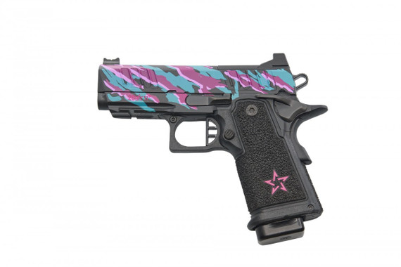Vulcan Staccato CS, 9mm, DLC Barrel, 80's Tiger Stripe Frame & Slide, Optics-Ready, includes two 16-Round Magazines 