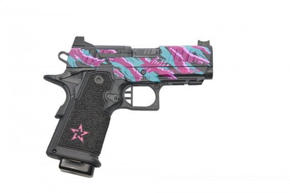 Vulcan Staccato CS, 9mm, DLC Barrel, 80's Tiger Stripe Frame & Slide, Optics-Ready, includes two 16-Round Magazines 