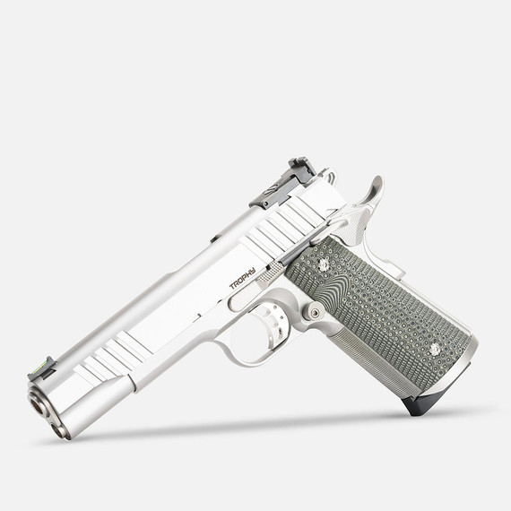 Bul Armory Trophy 1911 Classic Competition Pistol, 5" Barrel, 9mm or .45 ACP, Stainless Steel - 9857052 