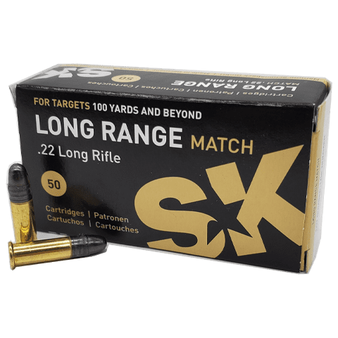 SK Long Range Match .22 Long Rifle 40gr LRN – 50 Rounds - 4023045421582 