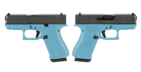 Glock G43X Pistol, 9mm, 3.41" Barrel, 10+1 Capacity, Tiffany Blue - 756542286371 