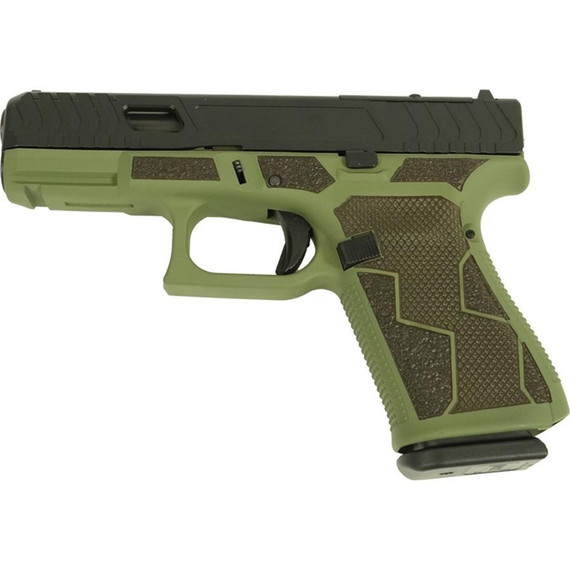 Glock V-Series Model 19 Kavorka, 9MM, 4.00" Ported Barrel, 15 Rds, Green Cerakote - 757106326458 