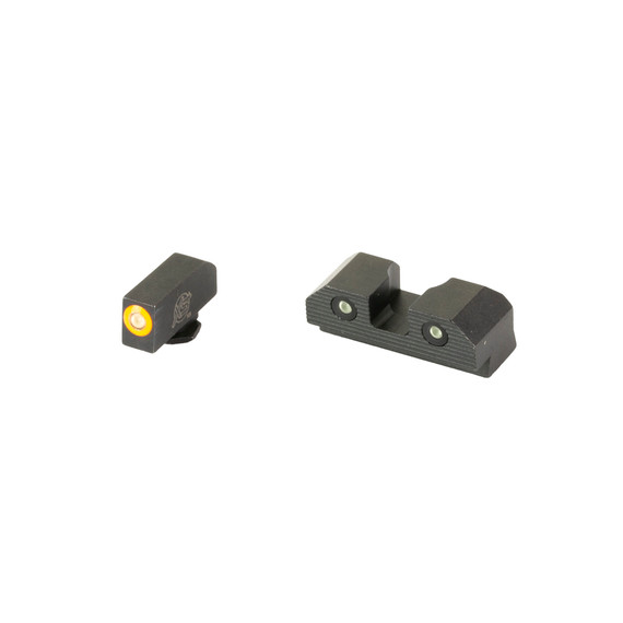 XS Sights R3D 2.0, Tritium Night Sight, Fits Glock, Orange Front Outline, Green Tritium Front/Rear, Black Nitride Finish - 647533003704 
