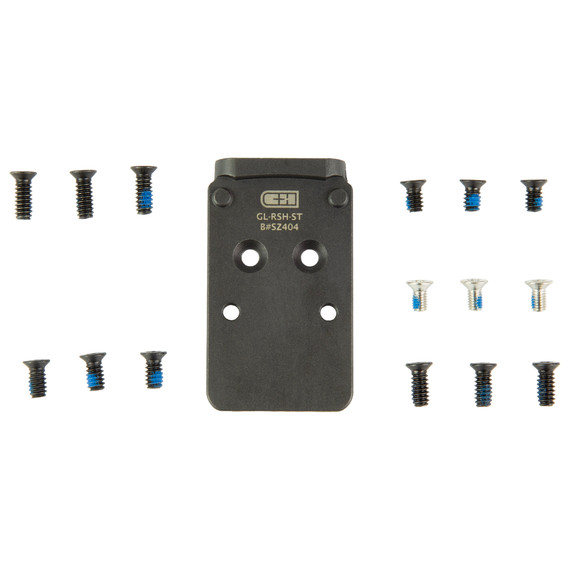 C&H Precision V2, Optic Mounting Plate, Fits Glock MOS, Trijicon RMR/SRO/RCR, Holosun 407C/507C/507Comp/508T, Anodized Finish, Black - 616943734645 