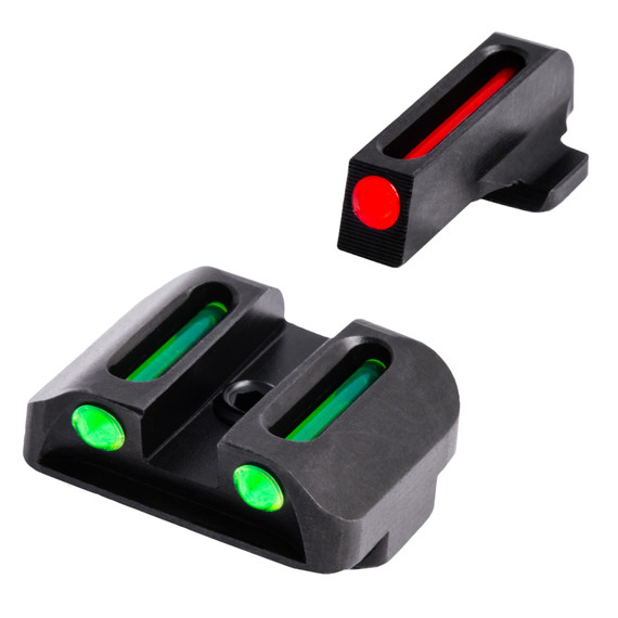 Truglo Fiber Optic Kimber Set, 3 Dot Fiber Optic, Red/Green, Steel - 788130928899 