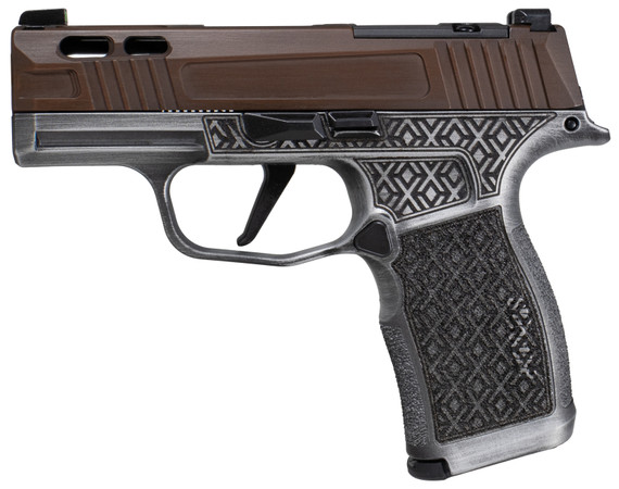 Sig Sauer + Shark Coast Tactical Debacle P365X, 9MM, 3.10" Barrel, Rugged Brown Cerakote - 810105517675 