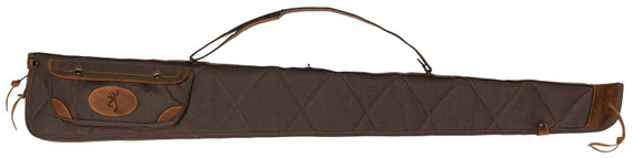 Browning Lona Rifle Case, Flint/Brown Canvas, Closed-Cell Foam Padding - 023614486312 
