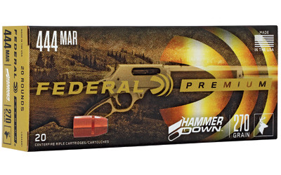 Federal Premium HammerDown, .444 Marlin, 270gr Bonded Hollow Point, Nickel-Plated Brass - 604544673180 