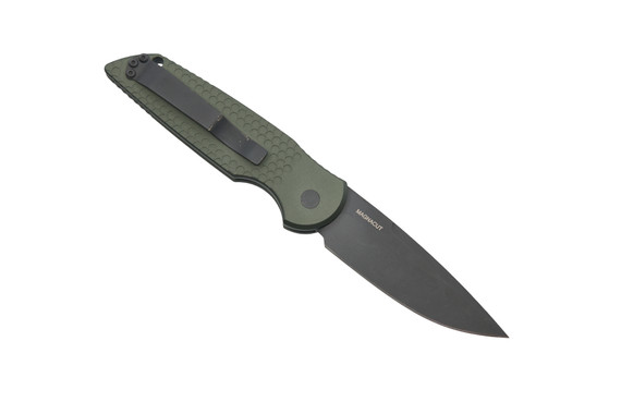 Pro-Tech Nighthawk TR-3.05, Custom Knife, Magnacut DLC Black Blade, Green Anodized Aluminum Handle - K211OD 