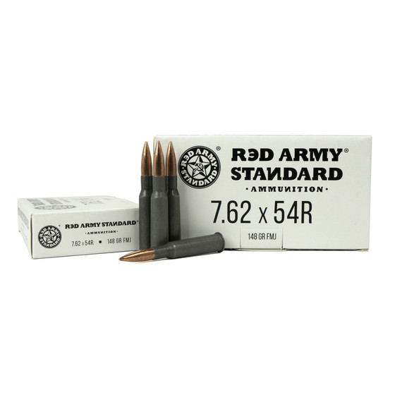 Century Arms Red Army Standard, 7.62x54R, 148gr FMJ, 620 Rounds, Steel Case - 787450868045 