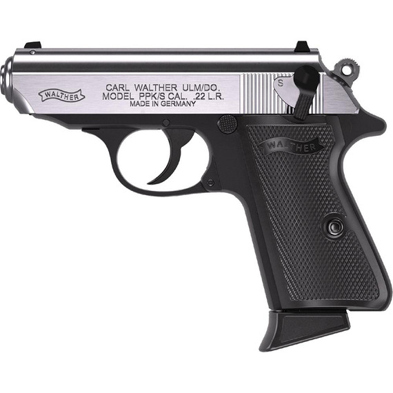Walther PPK/s, .22 LR, 3.30" Threaded Barrel, 10 Rds, Two-Tone Black Stainless - 840082000662 