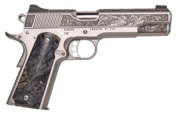 CNC Firearms CNCWILDLIFE45, .45 ACP, 5.00" Barrel, 7+1 Rds, Burled Maple Wood Grip - 199874615219 