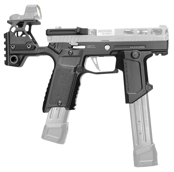 Strike Industries Modular Stock Alpha MKII, Receiver, Ambidextrous, Black Aluminum - 793811767650 