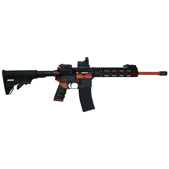 Tippmann M4-22 Redline, .22 LR, 16.00" Fluted Barrel, 25 Rds, Red/Black 