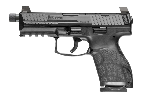 HK VP9A1 K, 9MM, 4.70" Threaded Barrel, 15 Rds, Black - 642230273429 