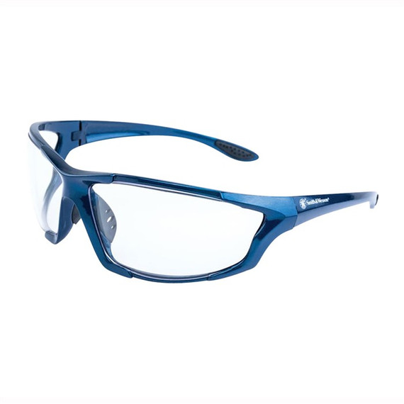 Smith & Wesson S&W Major Shooting Glasses, Blue Frame, Clear Lens - 661120001744 