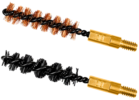 Otis FG330NB Bore Brush Set, 7.62mm/30-06/30-30/308/300 Cal, 8-32" Thread, 2" Long, Bronze/Nylon Bristles, 2 Per Pkg - 014895002391 