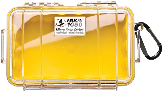 Pelican 1050 Micro Case, Yellow/Clear, Polycarbonate - 019428082802 