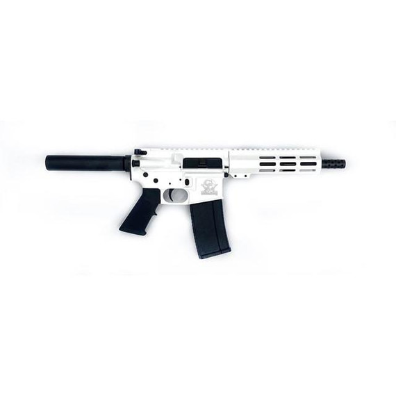 Great Lakes GL-15 HGA, .223 Wylde, 7.50" Threaded Barrel, 30 Rds, White Cerakote - 638457789379 