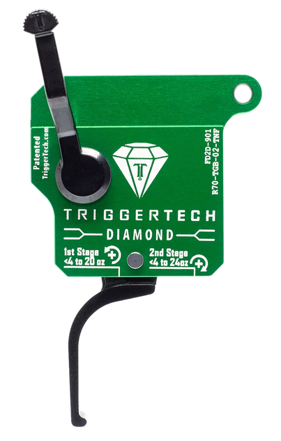TriggerTech Diamond, Two-Stage Flat Clean Trigger, Green w/Black Parts Finish - 885768001830 