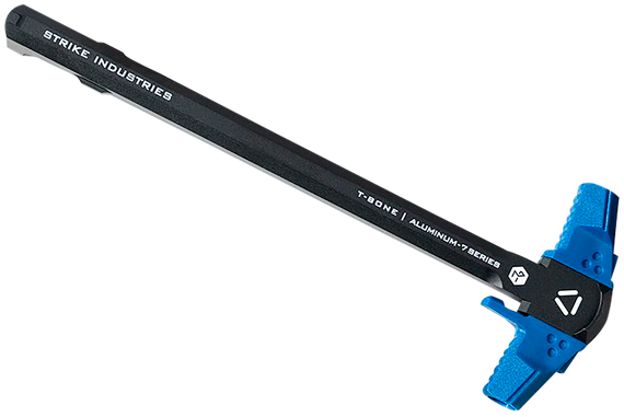 Strike Industries T-Bone Charging Handle, Blue Polymer Handles, Aluminum Shaft, AR-15 - 793811764925 