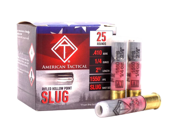 ATI ATIAC410R Shotshell, 410 Gauge, 2.50" Length, 25 Rounds, Rifled Slug - 819644021926 