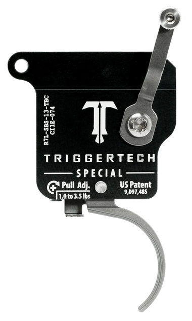 TriggerTech Remington 700 Special Single-Stage Traditional Curved Trigger, 1-3.50 lbs Draw Weight, Stainless - 885768000123 