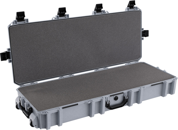 Pelican VCV7300000GRY Vault Double Rifle Case, 44" Gray, Polyethylene Foam, Weather Resistant - 019428156381 