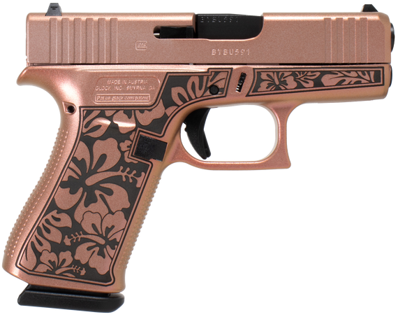 Glock G43 Gen3, 9MM, 3.41" Barrel, 6+1 Rds, Chimera w/Hibiscus Cerakote - 810105518849 