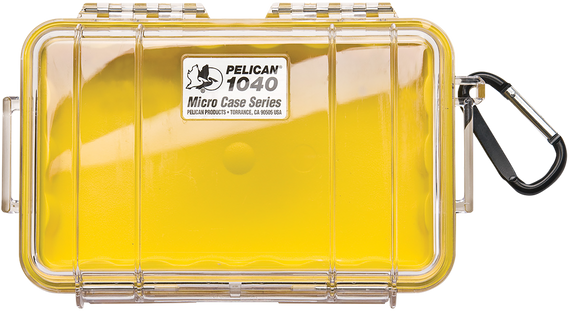 Pelican Micro Case, Yellow/Clear Polycarbonate, 7.50" Long - 019428083342 