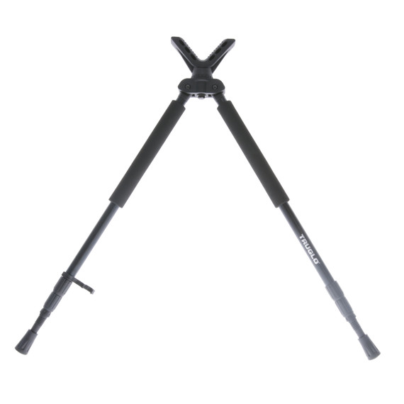 TruGlo Solid Shot Collapsible Bipod, Lightweight Aluminum, 21"-40" Adjustable Legs, Black - 788130025857 