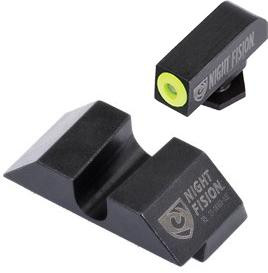 Night Fision Perfect Dot NS Set, Yellow Front Dot + U Blank Rear, for Glock 17-39, Black - 810116031528 