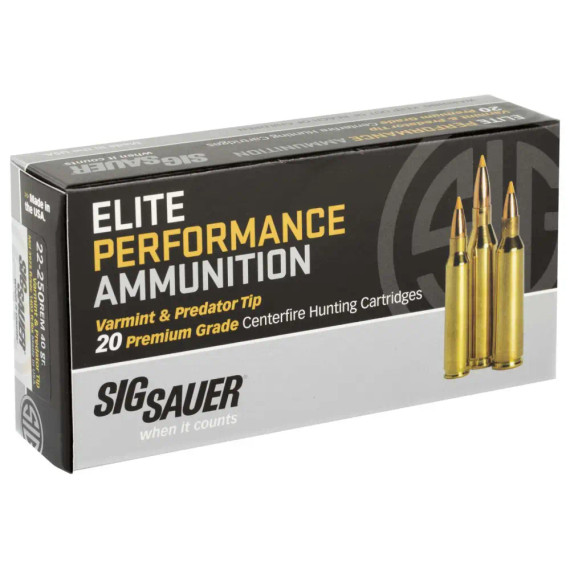 SIG Sauer Varmint & Predator, .22-250 REM, 40GR, Brass - 798681568161 