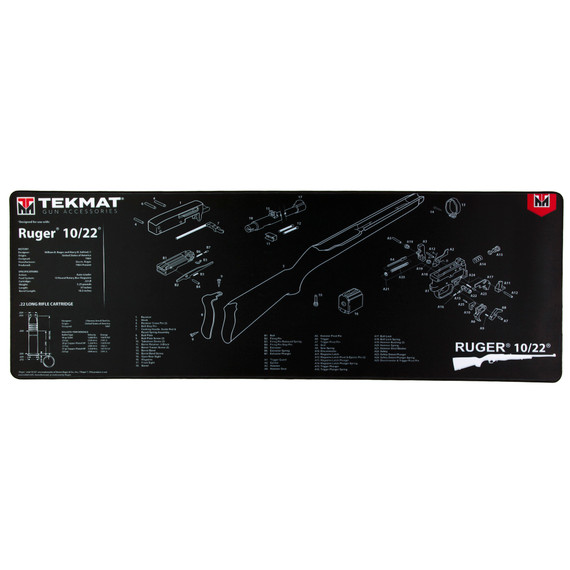 TekMat Ultra Rifle Mat Ruger 10/22, Premium Gun Cleaning Mat, Includes Small Microfiber TekTowel, Packed In Tube, 15"x44", Black - 612409971630 