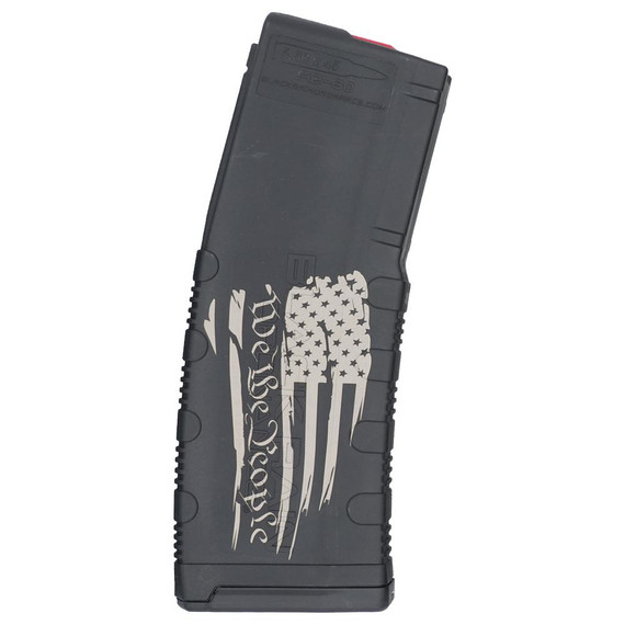 Black Rain Ordnance We The People Tattered Flag Magazine, 30 Rds, Custom Finish - 697067864074 