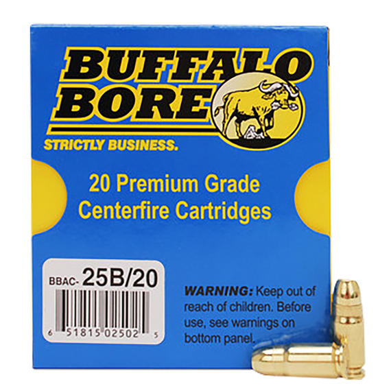 Buffalo Bore Ammunition, .357 SIG, 125 Gr, FMJ, 20 Rds - 651815025025 