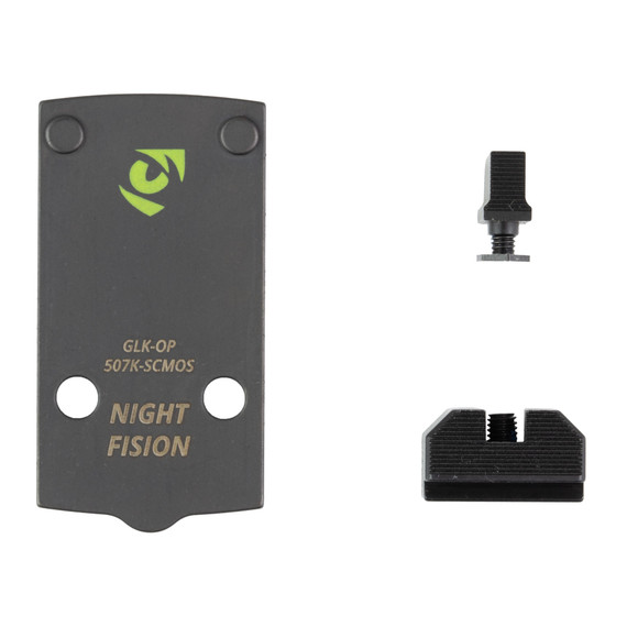 Night Fision NF PLATE+BS 507K, Optic Plate + Backup Sight Combo, Black Sights - 810138540909 