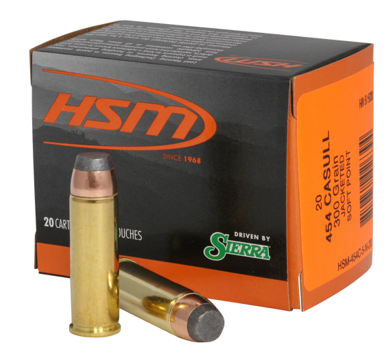HSM, .454 CASULL, 300 Gr, SOFT POINT, 20 Rds - 810742026394 