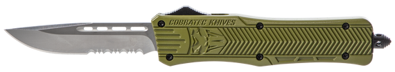 CobraTec CTK-1, 3" Drop Point, Aluminum Handle, Green - 099654023435 