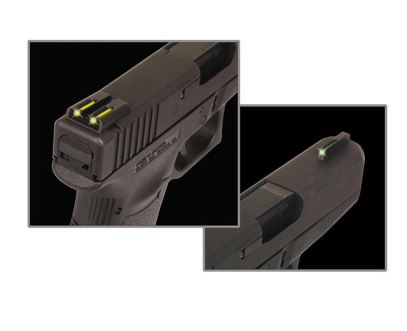 TruGlo TFO Tritium/Fiber-Optic Day/Night Sights, Fits S&W M&P, Front Green/Rear Yellow, Black - 788130013236 