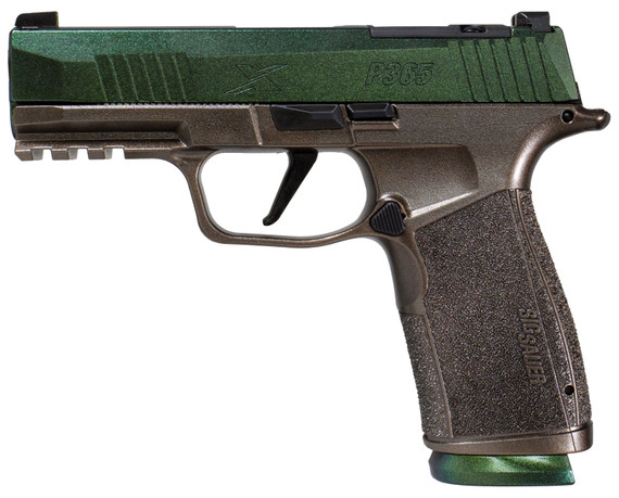 SIG Sauer Cypress Raptor P365, Gun Candy Cerakote, Green Slide, FDE Frame - 810105517804 