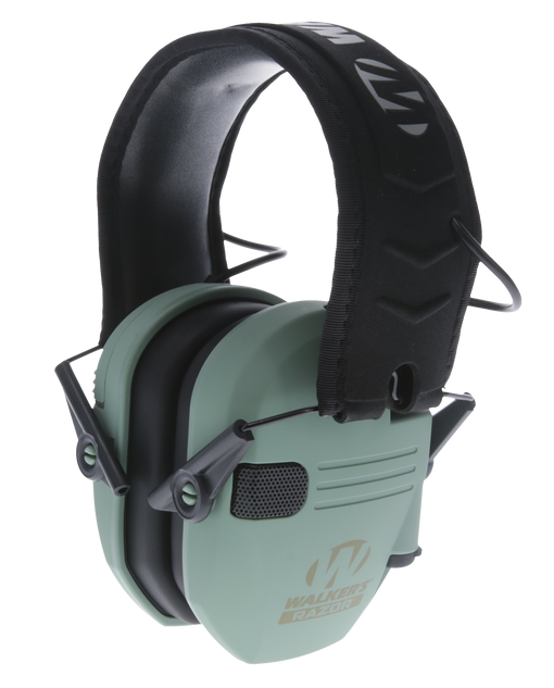 Walkers Game Ear Razor Slim Electronic Muff, Sage Green/Black Polymer - 888151030202 