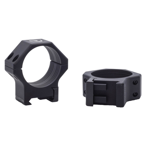 Riton Optics 30MM Light Picatinny Rings 8MM, Precision Machined, Black Anodize - 850041390284 