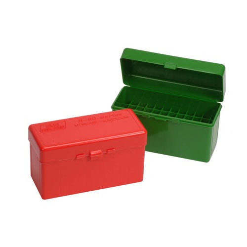 MTM Case-Gard Flip Top Rifle Ammo Box, 224 Clark-9.3x57mm, 60 Rounds, Red - 026057211305 