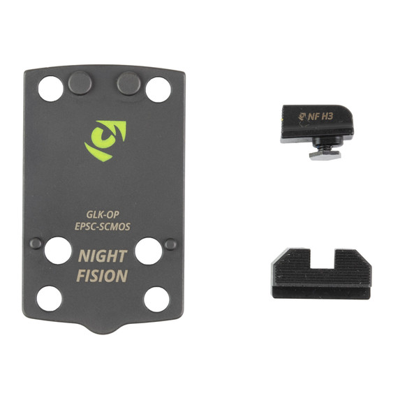 Night Fision GLK-OPBS-EPSC-43X-ZXZX, Optic Plate + Backup Sight Combo, Black Sights - 810138541029 