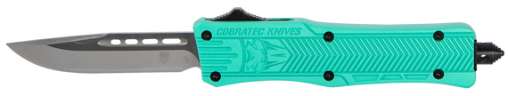 CobraTec CTK-1 Small, 2.75" D2 Drop Point, Aluminum Handle, Blue - 099654022797 