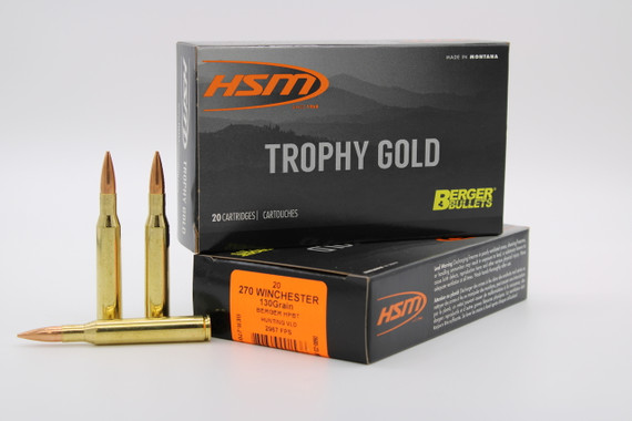 HSM, .270 WINCHESTER, 130 Gr, JHP, 20 Rds - 837306001536 