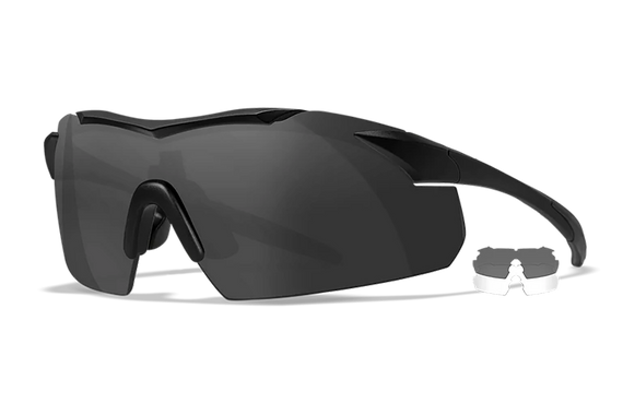 Wiley X WX Vapor, Smoke Gray/Clear Lens, Matte Black Frame - 712316011730 