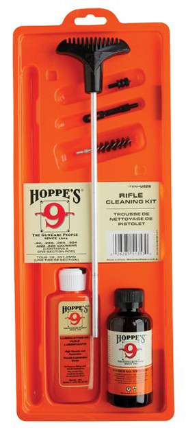 Hoppe's U270B Rifle Cleaning Kit, .270/.280/7mm, Includes No. 9 Solvent & Lubricating Oil, Aluminum Rod - 026285513578 