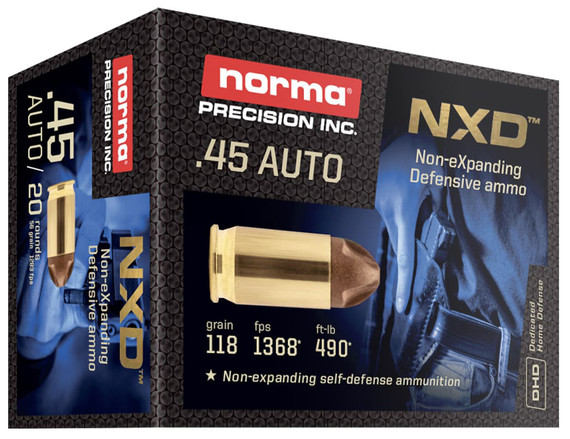 Norma, .45 ACP, 118 Gr, FRANGIBLE, 20 Rds - 810036150217 